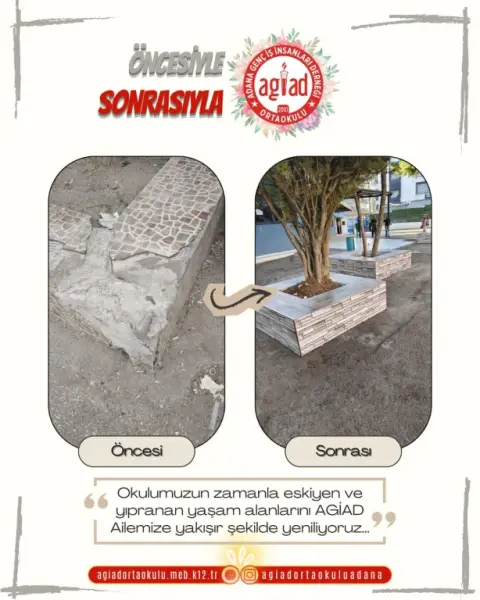 Adana Genç İş İnsanları Derneği Ortaokulu - Okul Yenileme Çalışmalarımız