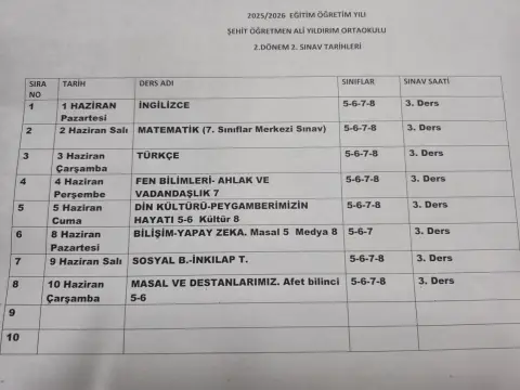 ŞEHİT ÖĞRETMEN ALİ YILDIRIM ORTAOKULU - Albüm