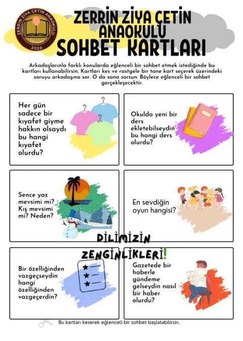 Zerrin Ziya Çetin Anaokulu - DİLİMİZİN ZENGİNLİKLERİ