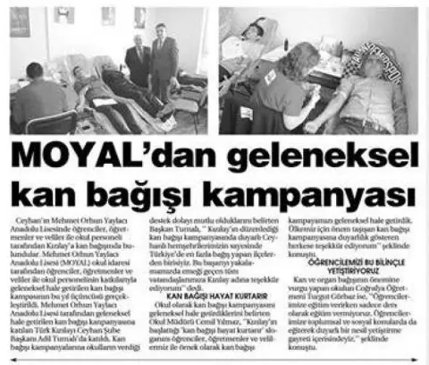 Mehmet Orhun Yaylacı Anadolu Lisesi - BASINDAN KARELER