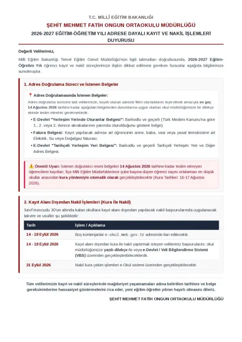 Şehit Mehmet Fatih Ongun Ortaokulu - Albüm