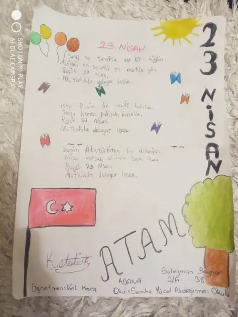 Semiha Yücel Akdeğirmen İlkokulu - 23 nisan 2020