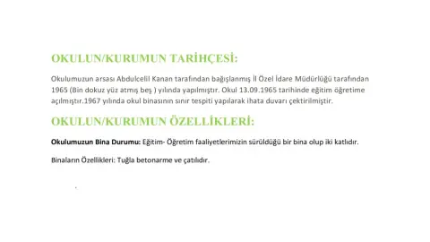 Yeşilyuva İlkokulu - TARİHÇE